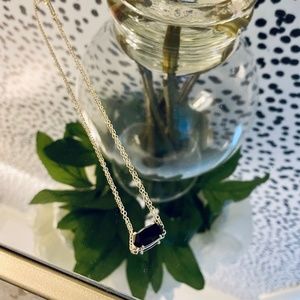 Kendra Scott Elisa Gold Pendant Necklace In Black